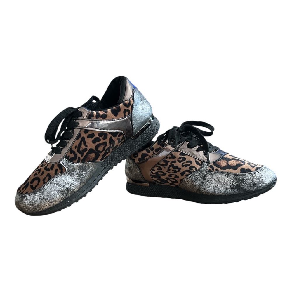 Forever Link Women's Tennis Shoes Color: Camel Leopard Comfort Fashion Sneaker